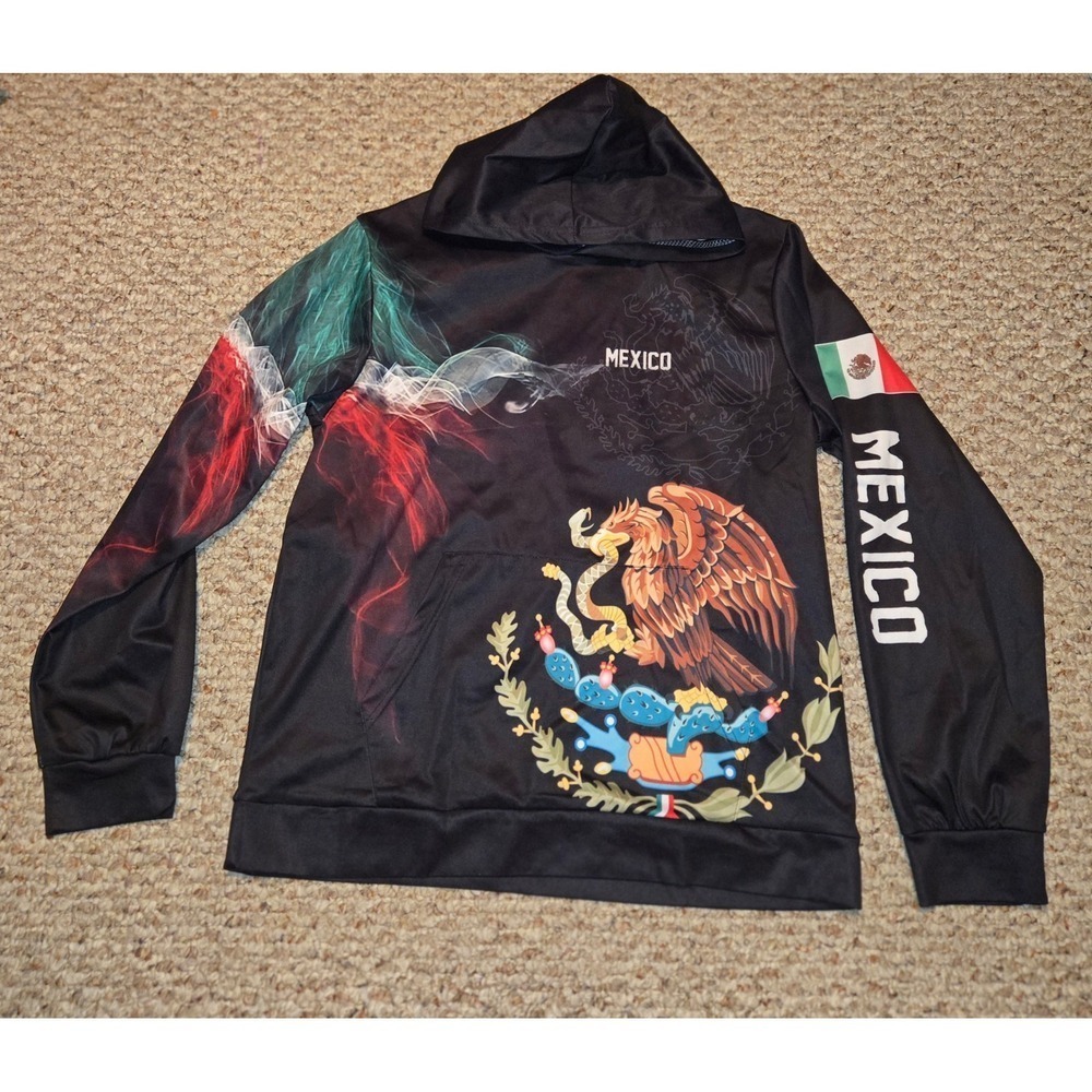 Kids Mexico Flag Eagle Hoodie Pullover Sweatshirt National Colors